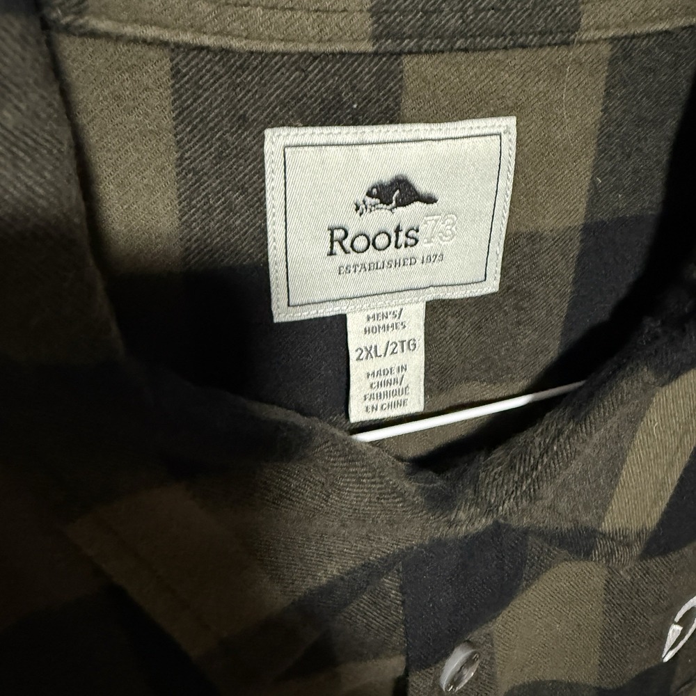 Roots73 Black/green Flannel Men's 2XL With OLM Embrodiery - Picture 3 of 7